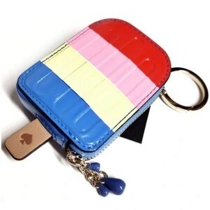 Kate Spade popsicle leather coin purse bag charm NWT